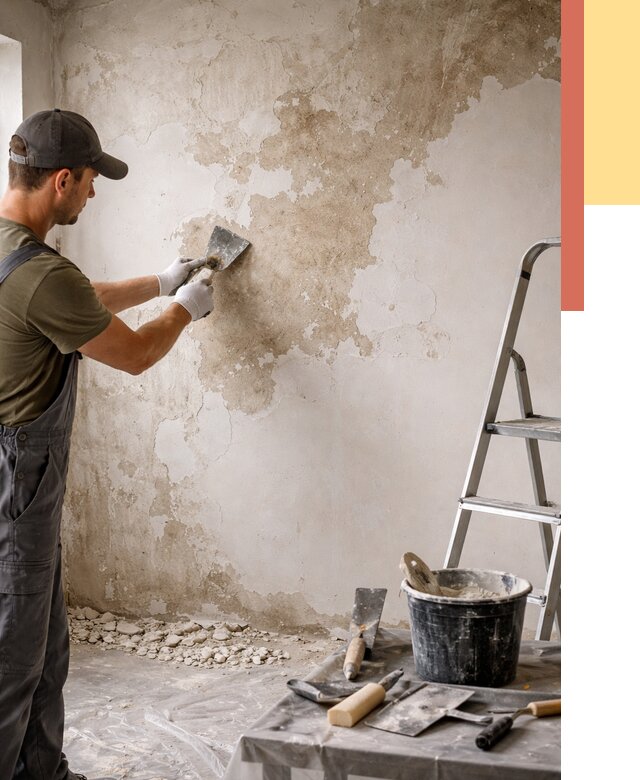 Снятие старой шпаклевки в Переславле-Залесском от 1920 руб. — быстро и недорого | ОТДЕЛОЧНИК-Прс