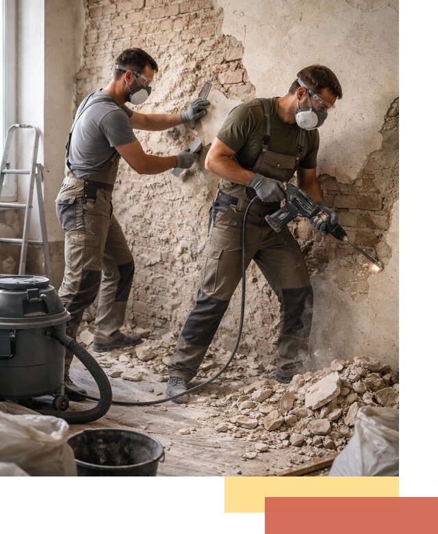 Демонтаж штукатурки со стен в Переславле-Залесском быстро и аккуратно