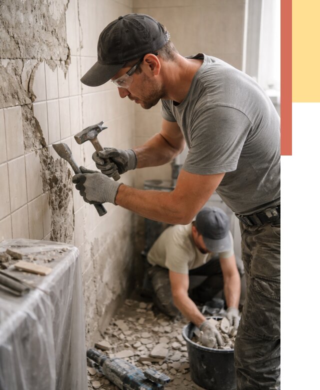 Демонтаж плитки со стен в Переславле-Залесском от 882 руб. — быстро и недорого | ОТДЕЛОЧНИК-Прс