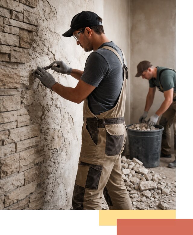 Демонтаж декоративного камня в Переславле-Залесском профессионально и безопасно