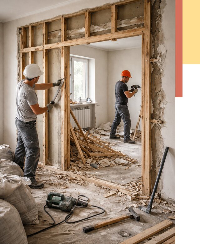 Демонтаж деревянных перегородок в Переславле-Залесском от 3321 руб. — быстро и недорого | ОТДЕЛОЧНИК-Прс