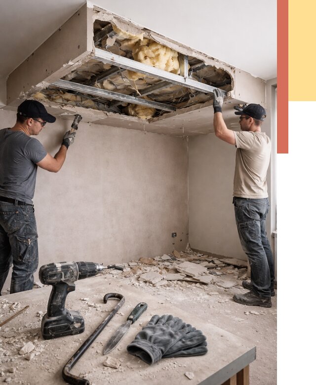 Демонтаж короба из гипсокартона в Переславле-Залесском от 1578 руб. — быстро и недорого | ОТДЕЛОЧНИК-Прс