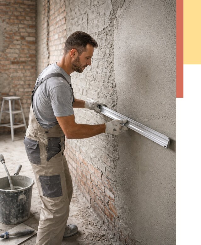 Штукатурка кирпичных стен в Переславле-Залесском от 4671 руб/м2 — быстро и недорого | ОТДЕЛОЧНИК-Прс