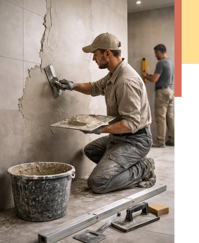 Штукатурка стен в ванной в Переславле-Залесском от 4671 руб./м² — выравнивание под ключ | ОТДЕЛОЧНИК-Прс