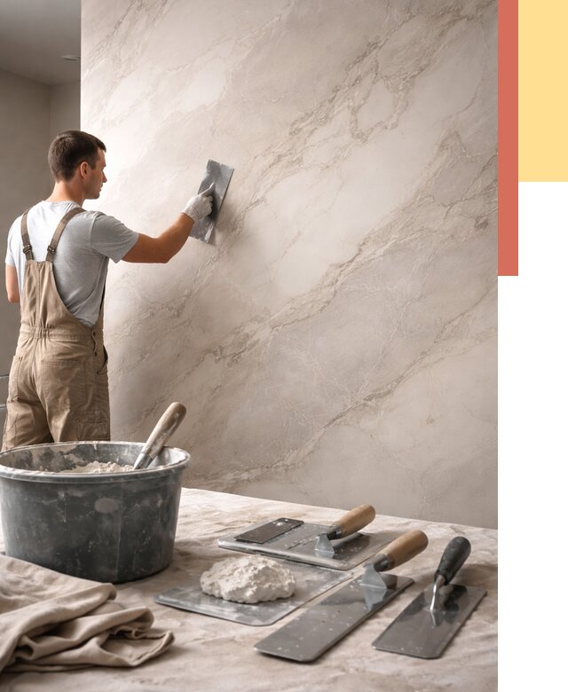 Декоративная штукатурка под мрамор в Переславле-Залесском от 2906 руб./м² — быстро и недорого | ОТДЕЛОЧНИК-Прс