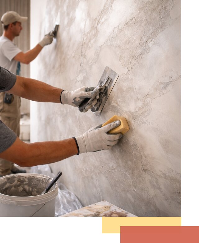 Декоративная штукатурка под мрамор в Переславле-Залесском для стен и потолков