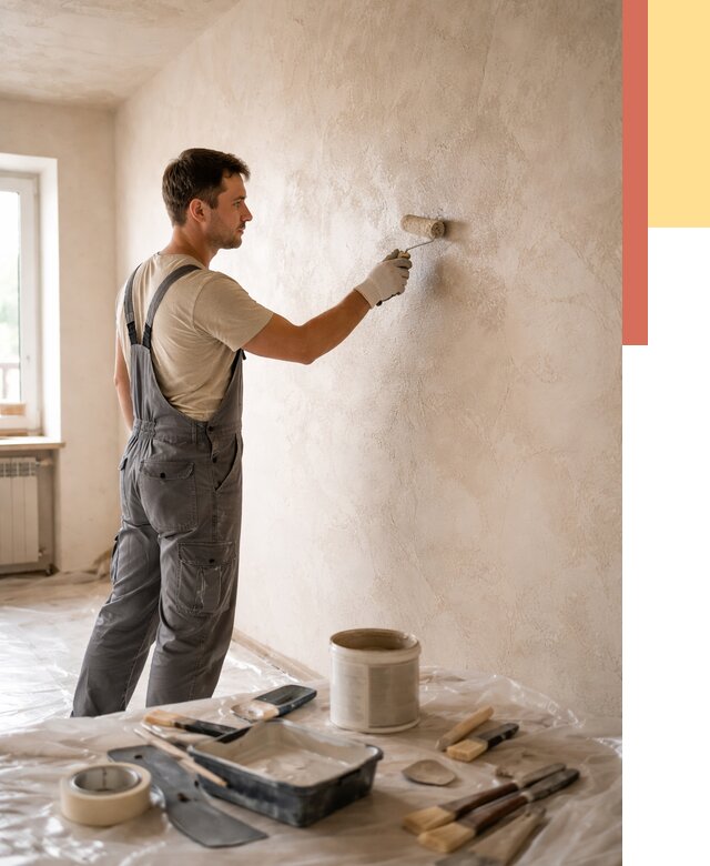 Нанесение лессирующей краски по декоративке в Переславле-Залесском от 1816 руб. | ОТДЕЛОЧНИК-Прс