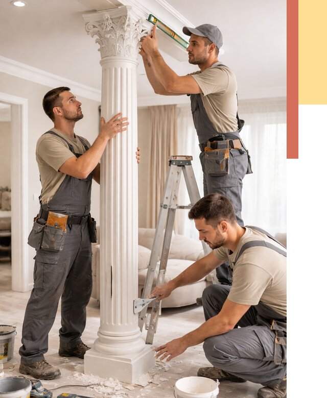 Установка декоративных колонн в Переславле-Залесском от 12455 руб. под ключ | ОТДЕЛОЧНИК-Прс