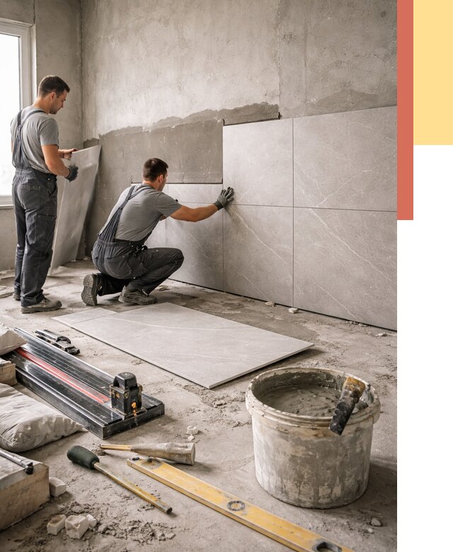 Облицовка стен керамогранитом в Переславле-Залесском от 4359 руб./м² — услуги под ключ | ОТДЕЛОЧНИК-Прс