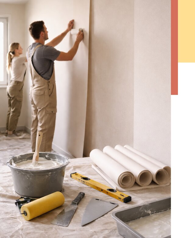 Поклейка бумажных обоев в Переславле-Залесском от 5708 руб./м2 — быстро и недорого | ОТДЕЛОЧНИК-Прс