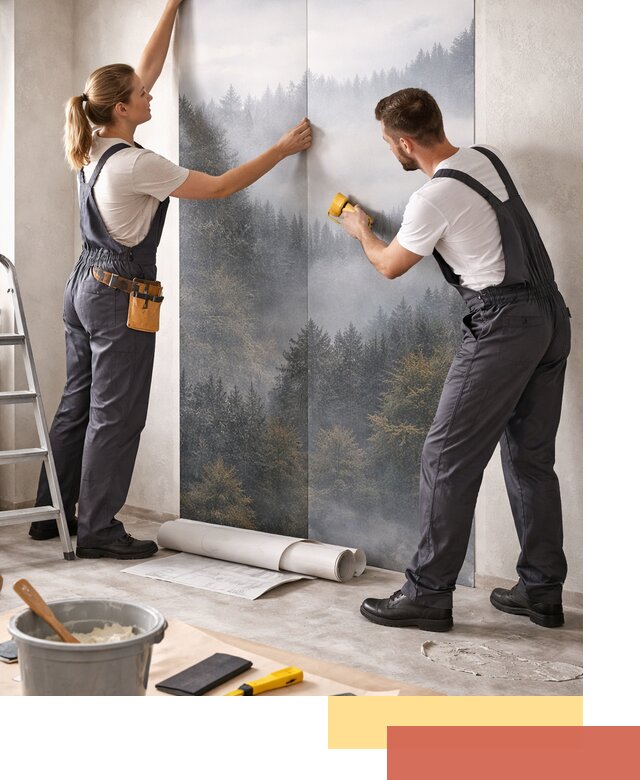 Поклейка фотообоев профессионально в Переславле-Залесском под ключ