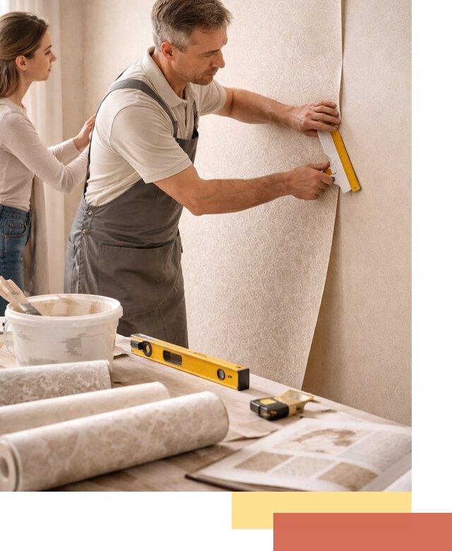 Поклейка обоев с подбором рисунка в Переславле-Залесском