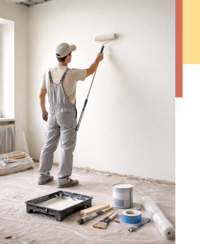 Покраска стен водоэмульсионной краской в Переславле-Залесском от 467 руб. за м² | ОТДЕЛОЧНИК-Прс