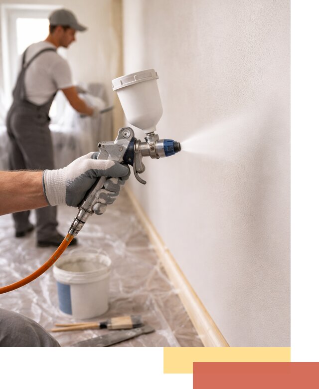 Покраска стен краскопультом в Переславле-Залесском быстро и качественно