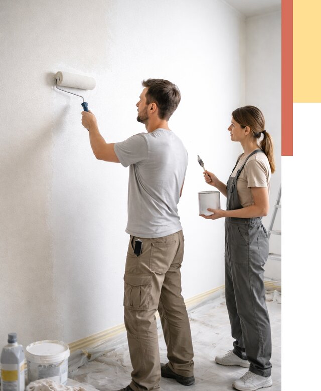 Окраска стен по стеклохолсту в Переславле-Залесском от 4671 руб/м² под ключ | ОТДЕЛОЧНИК-Прс