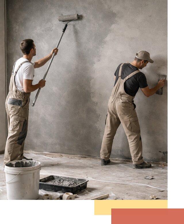 Покраска стен под бетон в Переславле-Залесском профессионально и недорого