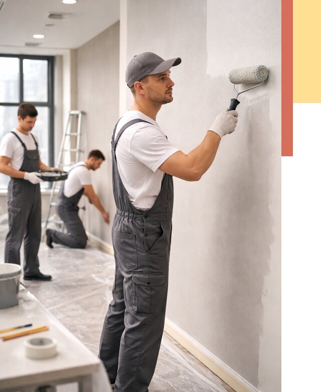 Покраска стен в офисе в Переславле-Залесском от 8822 руб. — быстро и недорого | ОТДЕЛОЧНИК-Прс