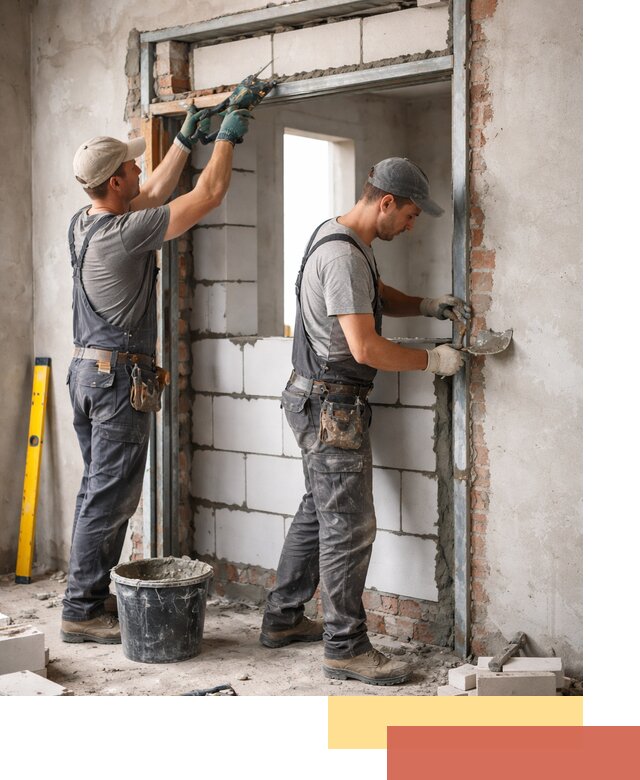 Закладка дверного проема под ключ в Переславле-Залесском: демонтаж, монтаж, отделка