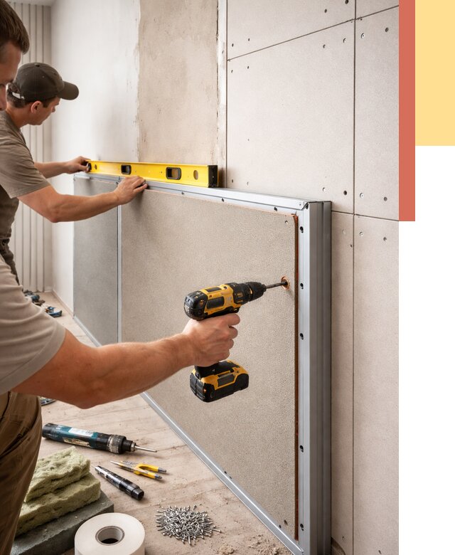 Шумоизоляция стен панелями ЗИПС в Переславле-Залесском от 2283 руб./м² под ключ | ОТДЕЛОЧНИК-Прс