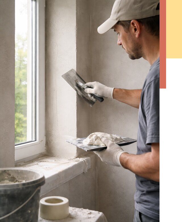 Штукатурка откосов в Переславле-Залесском от 4671 руб/м² — услуги и выравнивание под ключ | ОТДЕЛОЧНИК-Прс