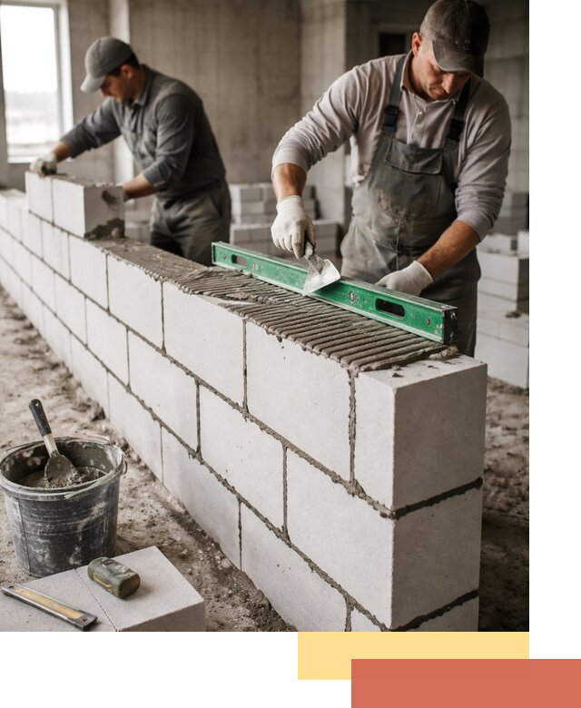 Кладка перегородок из газобетона в Переславле-Залесском быстро и качественно