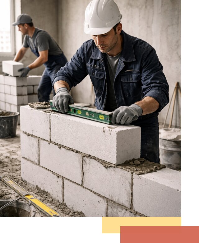 Кладка перегородок из пеноблока под ключ в Переславле-Залесском