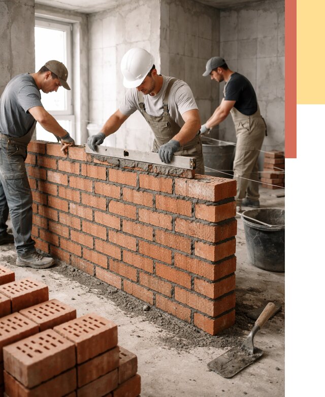 Кладка перегородок из кирпича в Переславле-Залесском от 3633 руб. за м² | ОТДЕЛОЧНИК-Прс