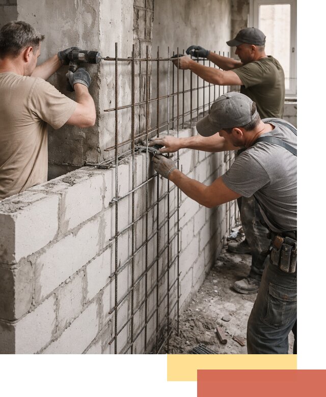 Армирование кладки перегородок в Переславле-Залесском профессионально и надёжно