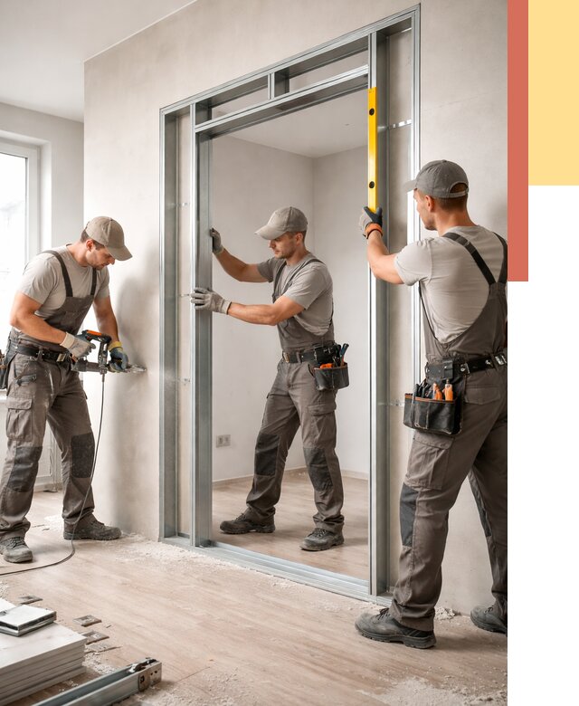 Устройство дверного проема в перегородке в Переславле-Залесском от 4671 руб. под ключ | ОТДЕЛОЧНИК-Прс