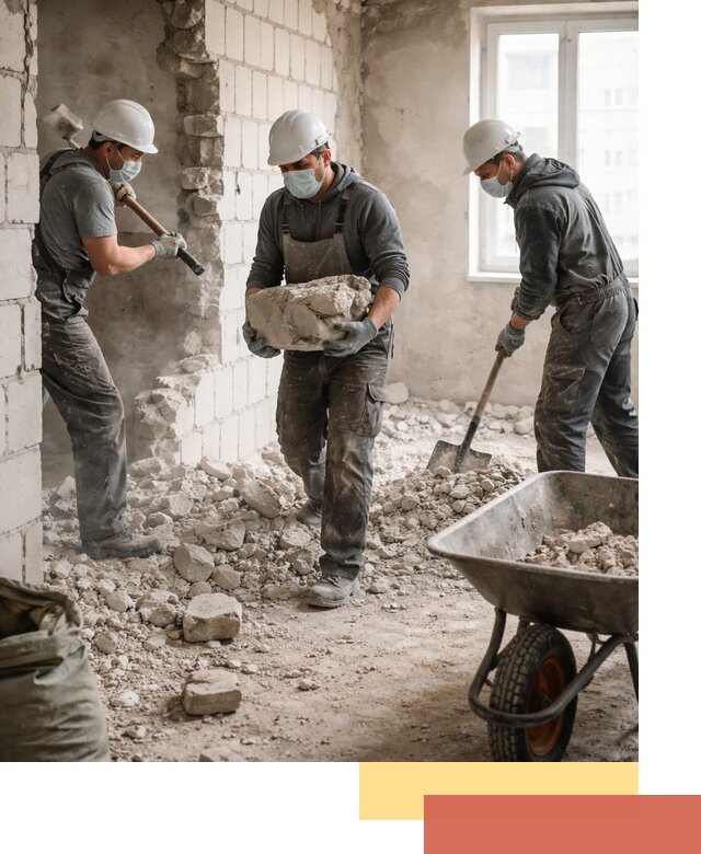 Демонтаж блочных перегородок в Переславле-Залесском быстро и аккуратно