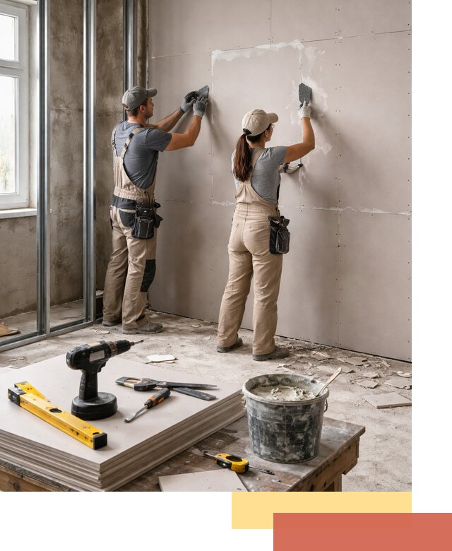 Монтаж двухслойной перегородки из гипсокартона в Переславле-Залесском