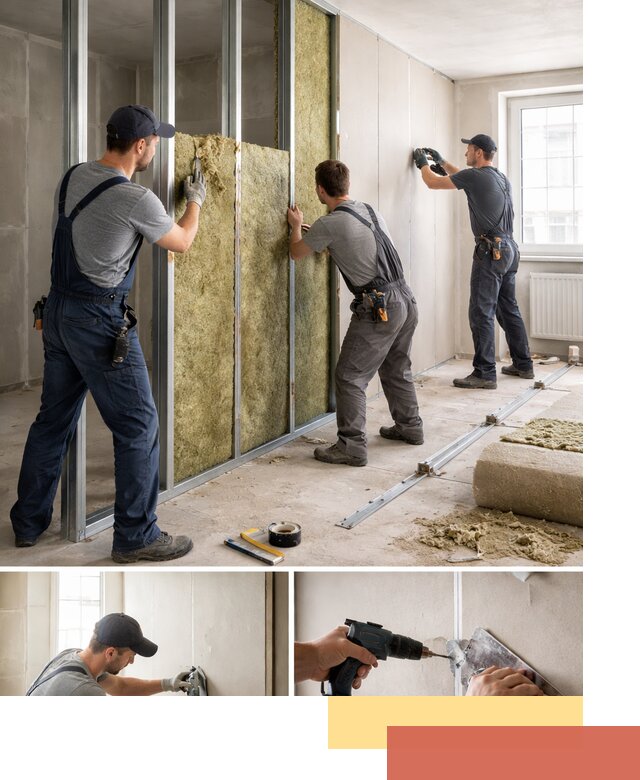 Перегородка из гипсокартона с шумоизоляцией в Переславле-Залесском — монтаж под ключ