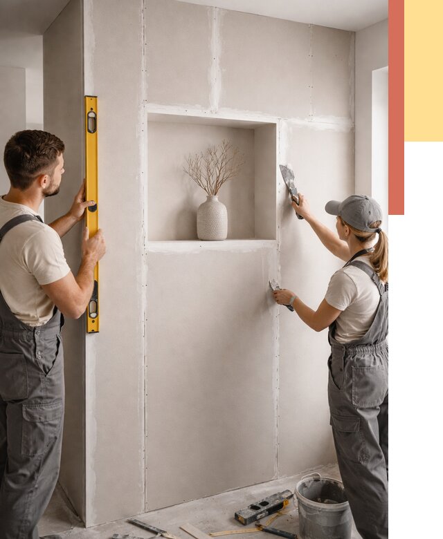 Перегородка из гипсокартона с нишей в Переславле-Залесском от 3373 руб. под ключ | ОТДЕЛОЧНИК-Прс