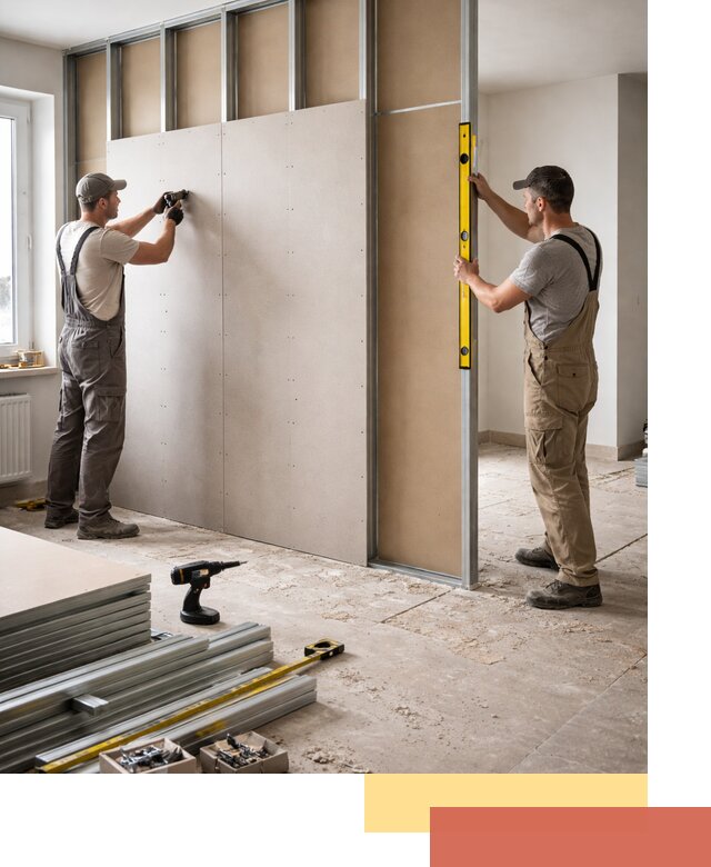 Зонирующая перегородка из гипсокартона под ключ в Переславле-Залесском