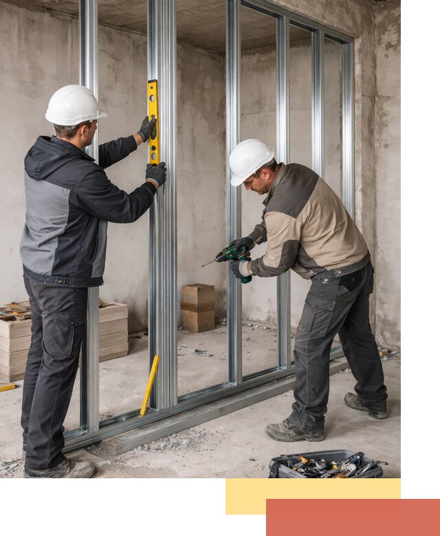 Монтаж каркаса перегородки из профиля в Переславле-Залесском