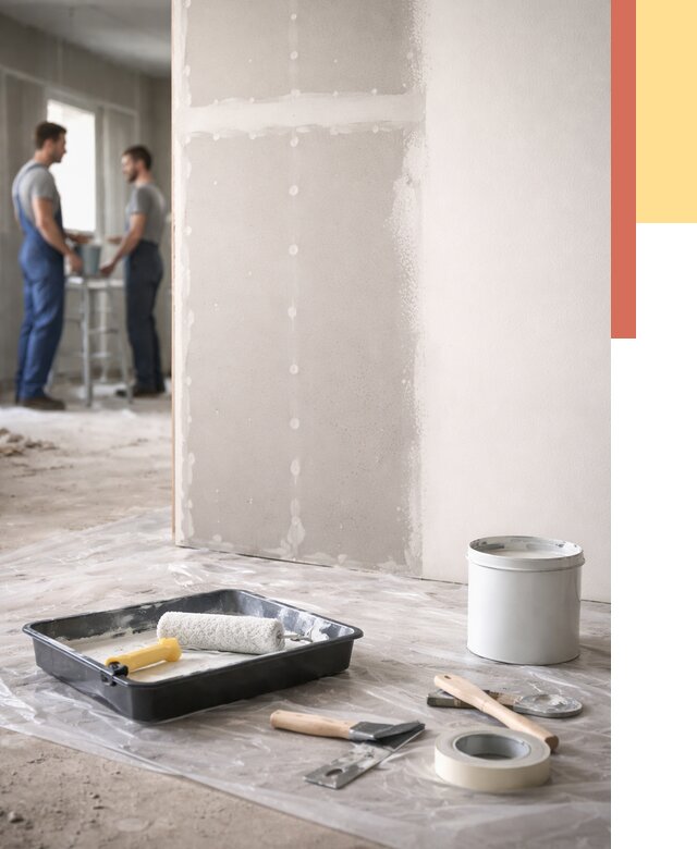 Покраска перегородок из гипсокартона в Переславле-Залесском от 4671 руб. под ключ | ОТДЕЛОЧНИК-Прс