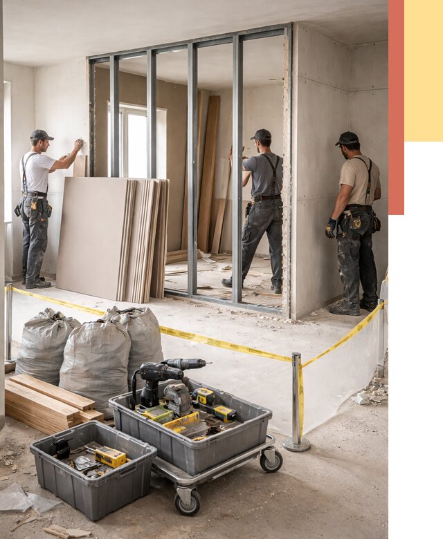 Перенос гипсокартонной перегородки в Переславле-Залесском под ключ от 4671 руб. | Демонтаж и монтаж – ОТДЕЛОЧНИК-Прс