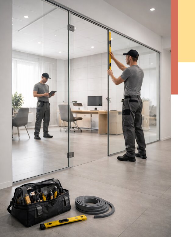 Цельностеклянные перегородки под ключ в Переславле-Залесском от 9860 руб. — монтаж и цены | ОТДЕЛОЧНИК-Прс