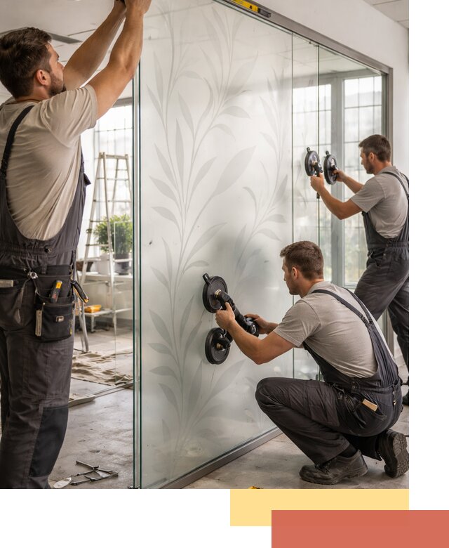 Стеклянные перегородки с рисунком на заказ в Переславле-Залесском