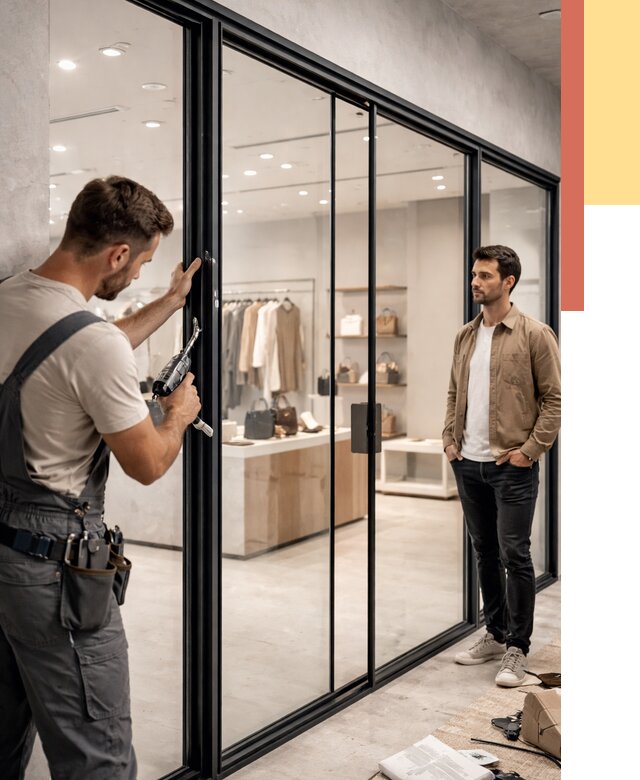 Стеклянные перегородки для магазинов в Переславле-Залесском от 8511 руб. под ключ | ОТДЕЛОЧНИК-Прс