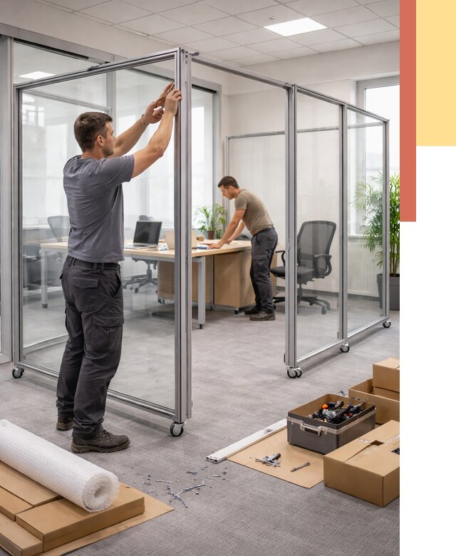 Мобильные офисные перегородки в Переславле-Залесском от 12974 руб. — установка под ключ | ОТДЕЛОЧНИК-Прс