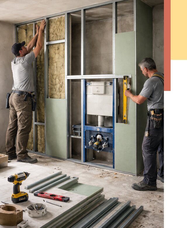 Установка сантехнических перегородок в Переславле-Залесском от 8822 руб. | ОТДЕЛОЧНИК-Прс