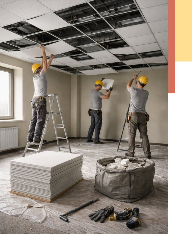 Демонтаж потолка Армстронг в Переславле-Залесском от 4671 руб. быстро и недорого | ОТДЕЛОЧНИК-Прс