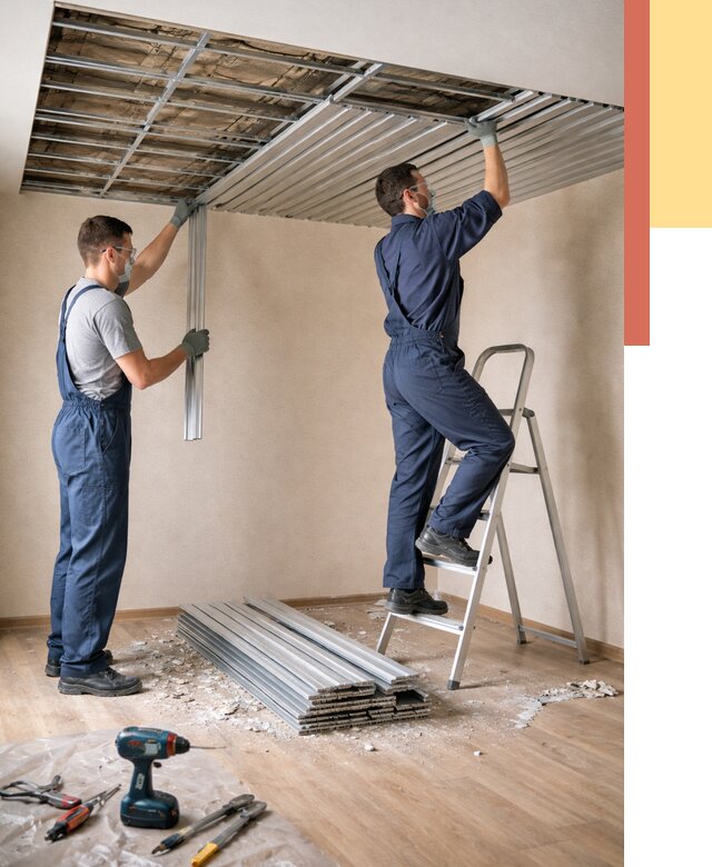 Демонтаж реечного потолка в Переславле-Залесском от 4671 руб. быстро и недорого | ОТДЕЛОЧНИК-Прс