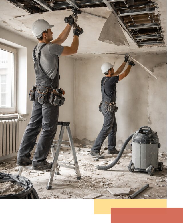 Демонтаж гипсокартонного потолка в Переславле-Залесском быстро и аккуратно