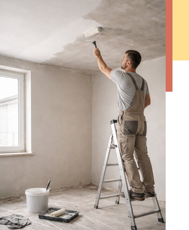 Грунтовка потолка в Переславле-Залесском от 2595 руб. — быстро и недорого | ОТДЕЛОЧНИК-Прс