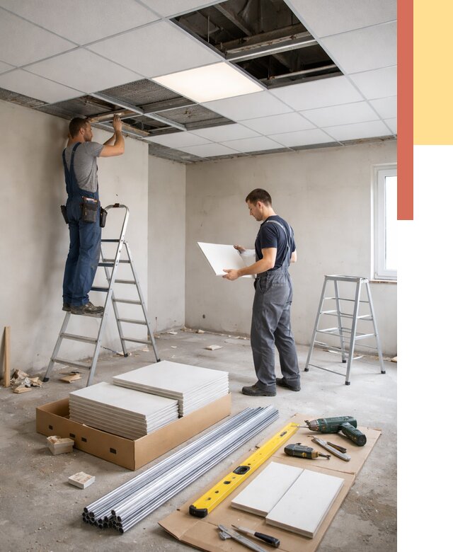 Монтаж потолка армстронг в Переславле-Залесском от 4671 руб/м2 — быстрая установка под ключ | ОТДЕЛОЧНИК-Прс