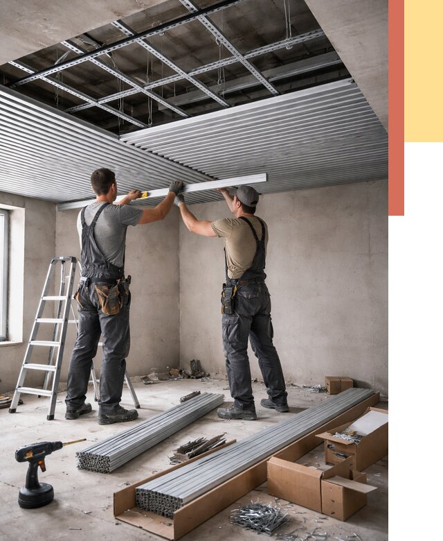 Монтаж реечного потолка в Переславле-Залесском от 4671 руб. под ключ | ОТДЕЛОЧНИК-Прс