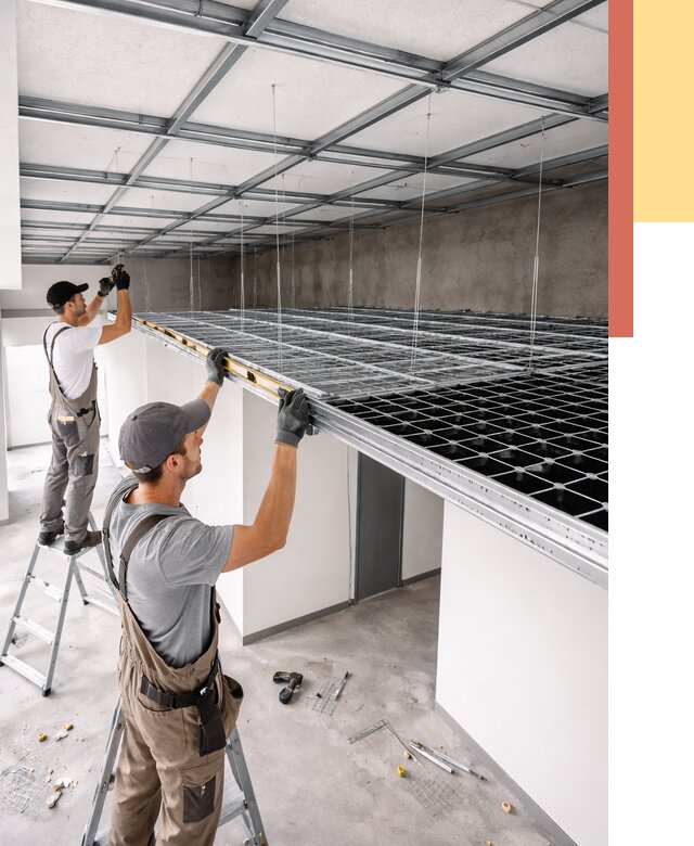 Монтаж потолка грильято в Переславле-Залесском от 467 руб./м² — быстрая сборка под ключ | ОТДЕЛОЧНИК-Прс