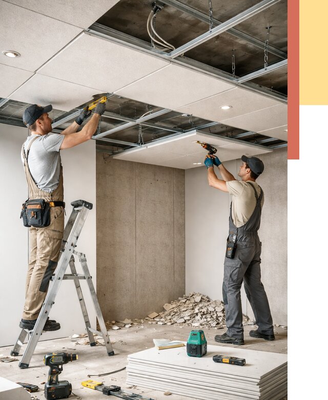 Монтаж акустического потолка в Переславле-Залесском от 6746 руб/м2 — быстро и недорого | ОТДЕЛОЧНИК-Прс